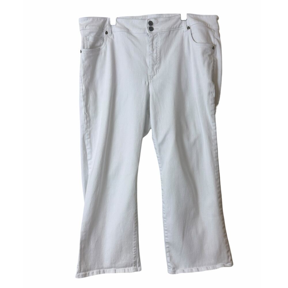 Kut From The Kloth Lucy High Rise Wide Leg Jeans 18W Stretch White Plus Coastal